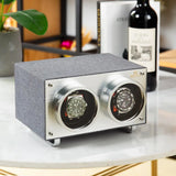 mozsly double watch winder - gray  polyester