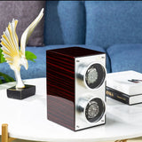 MOZSLY® Double Watch Winder - Red Wood Box Piano Paint -- mozsly
