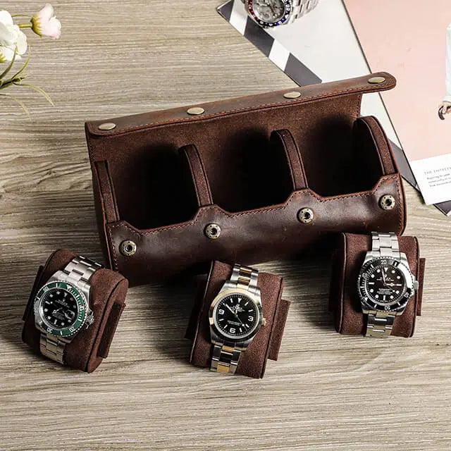 KRONOS Genuine Togo Leather Watch Roll - Luxury Watch Travel Case For 3  Watches, Watch Roll Travel C…See more KRONOS Genuine Togo Leather Watch  Roll 
